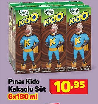 Pınar Kido Kakaolu Süt 6x180 ml image