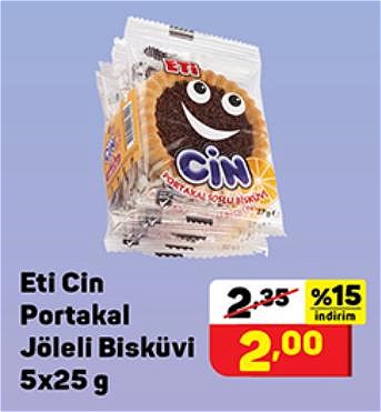 Eti Cin Portakal Jöleli Bisküvi 5x25 g image