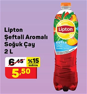 Lipton Şeftali Aromalı Soğuk Çay 2 l image