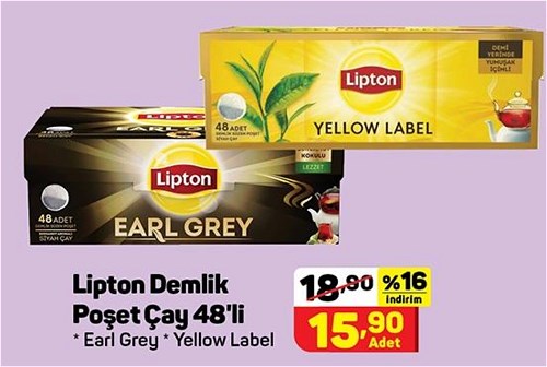 Lipton Demlik Poşet Çay 48'li image