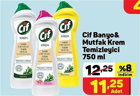 Cif Banyo&Mutfak Krem Temizleyici 750 ml image