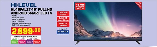 Hi-Level HL49FAL27 49" Full HD Android Smart Led Tv image