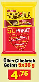 Ülker Çikolatalı Gofret 5x36 g image