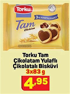 Torku Tam Çikolatam Yulaflı Çikolatalı Bisküvi 3x83 g image