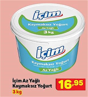 İçim Az Yağlı Kaymaksız Yoğurt 3 kg image