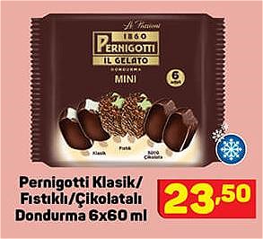 Pernigotti Klasik/Fıstıklı/Çikolatalı Dondurma 6x60 ml image
