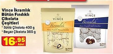 Vince İkramlık Bütün Fındıklı Çikolata Çeşitleri image