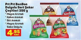 Pıt Pıt Bon Bon Dolgulu Sert Şeker Çeşitleri 350 g image