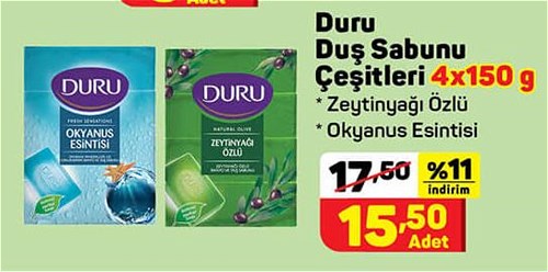 Duru Duş Sabunu Çeşitleri 4x150 g image