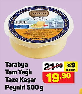 Tarabya Tam Yağlı Taze Kaşar Peyniri 500 g image