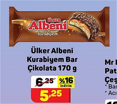 Ülker Albeni Kurabiyem Bar Çikolata 170 g image