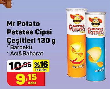 Mr Potato Patates Cipsi Çeşitleri 130 g image