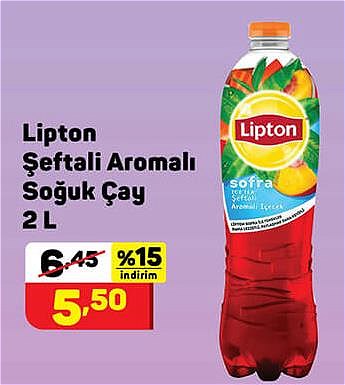 Lipton Şeftali Aromalı Soğuk Çay 2 l image