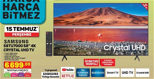 Samsung 58TU7000 58" 4K Crystal UHD Tv image