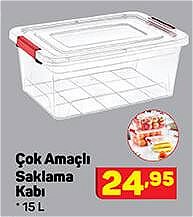 Çok Amaçlı Saklama Kabı 15 l image