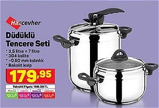Hascevher Düdüklü Tencere Seti 3,5 l+7 l image