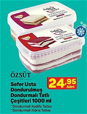Özsüt Sefer Usta Dondurulmuş Dondurmalı Tatlı Çeşitleri 1000 ml image