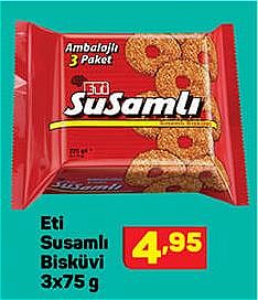Eti Susamlı Bisküvi 3x75 g image
