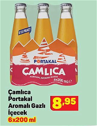 Çamlıca Portakal Aromalı Gazlı İçecek 6x200 ml image