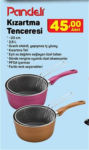 Pandeli Kızartma Tenceresi 20 cm 2,6 L image