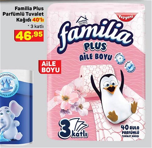 Familia Plus Parfümlü Tuvalet Kağıdı 40'lı 3 Katlı Aile Boyu image