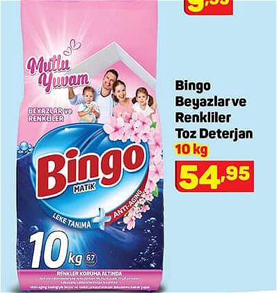 Bingo Beyazlar ve Renkliler Toz Deterjan 10 kg image