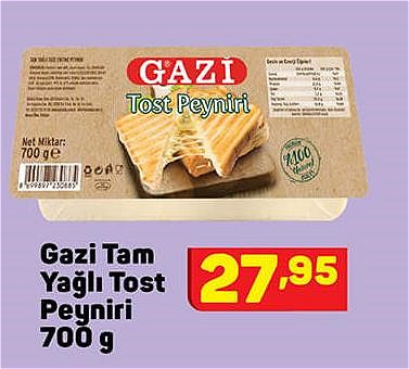 Gazi Tam Yağlı Tost Peyniri 700 g image