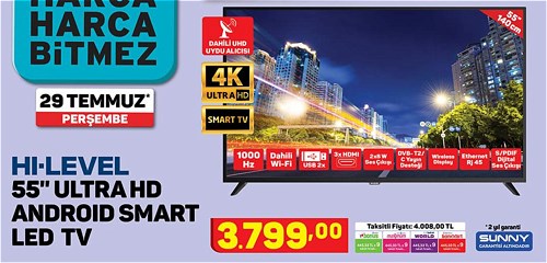 Hi-Level 55" Ultra Hd Android Smart Led Tv image