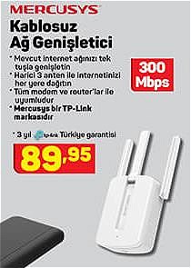 Mercusys Kablosuz Ağ Genişletici 300 Mbps image