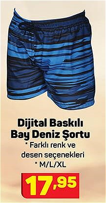 Dijital Baskılı Bay Deniz Şortu image