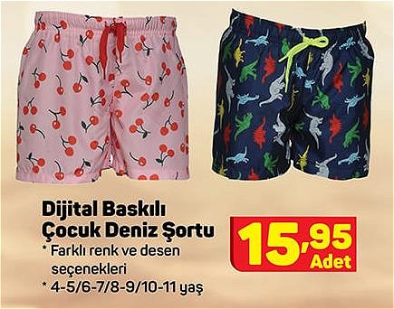 Dijital Baskılı Çocuk Deniz Şortu image