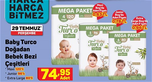 Baby Turco Doğadan Bebek Bezi Çeşitleri image