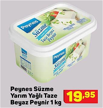 Peynes Süzme Yarım Yağlı Taze Beyaz Peynir 1 kg image