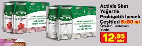 Activia Shot Yoğurtlu Probiyotik İçecek Çeşitleri 6x80 ml image