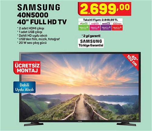 Samsung 40N5000 40'' Full HD Tv image
