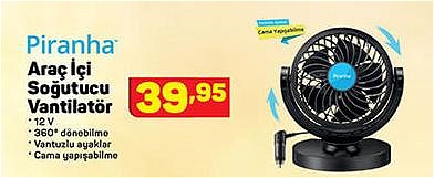 Piranha Araç İçi Soğutucu Vantilatör 12 V image