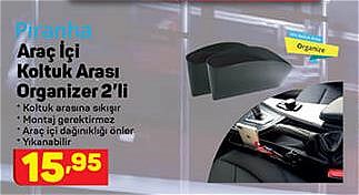 Piranha Araç İçi Koltuk Arası Organizer 2'li image