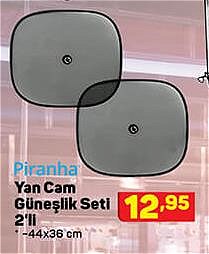 Piranha Yan Cam Güneşlik Seti 2'li image