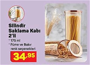 Silindir Saklama Kabı 2'li image