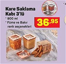 Kare Saklama Kabı 3'lü 800 ml image
