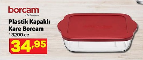 Paşabahçe Borcam Plastik Kapaklı Kare Borcam 3200 cc image