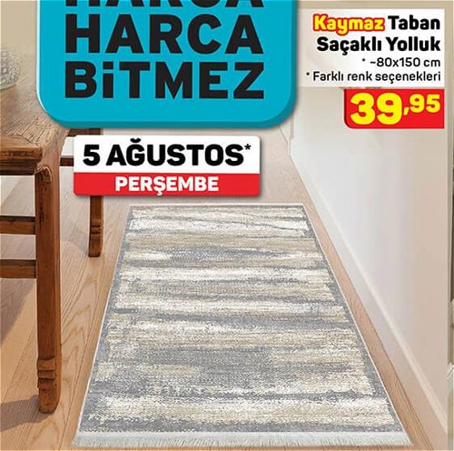 Kaymaz Taban Saçaklı Yolluk 80x150 cm image