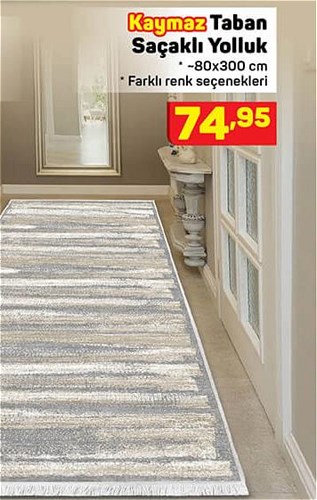 Kaymaz Taban Saçaklı Yolluk 80x300 cm image