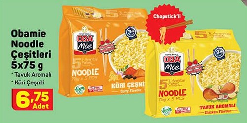 Obamie Noodle Çeşitleri 5x75 g image
