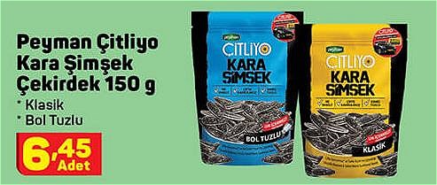 Peyman Çitliyo Kara Şimşek Çekirdek 150 g image