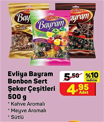 Evliya Bayram Bonbon Sert Şeker Çeşitleri 500 g image