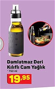 Damlatmaz Deri Kılıflı Cam Yağlık 750 ml image