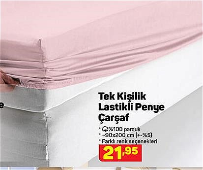 Tek Kişilik Lastikli Penye Çarşaf 90x200 cm image