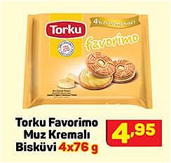 Torku Favorimo Muz Kremalı Bisküvi 4x76 g image