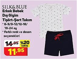 Silk&Blue Erkek Bebek Dış Giyim Tişört Şort Takımı image